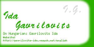 ida gavrilovits business card